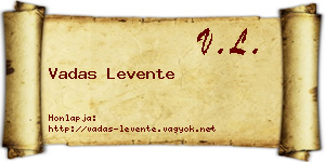 Vadas Levente névjegykártya